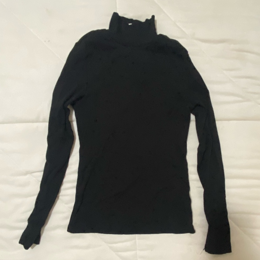 black ribbed turtleneck